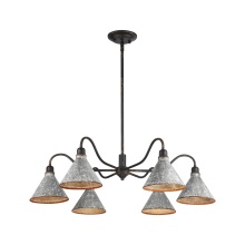 Golden 0877-6 ABI-GV - Wry Lighting Jasper 6-light Chandelier in Antique Black Iron